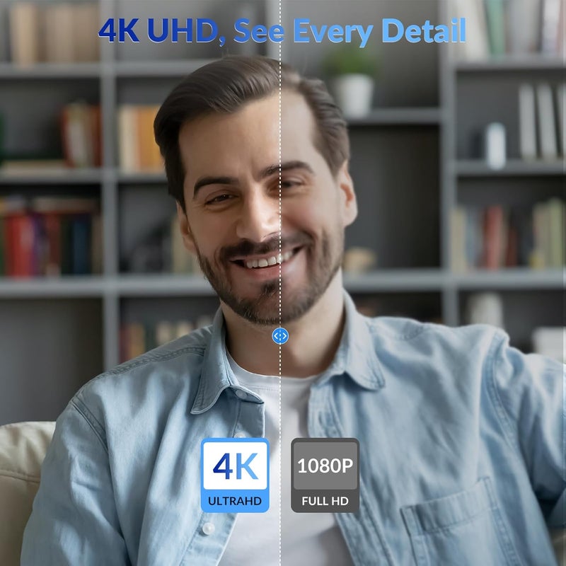NEWORK كاميرا ويب 4K للكمبيوتر مع تركيز تلقائي مزدوج PDAF و CDAF، دقة 4K فائقة، 2 ميكروفون لتقليل الضوضاء، تصحيح تلقائي للإضاءة، USB-A، غطاء خصوصية، زاوية رؤية 79°، كاميرا للبث المباشر للكمبيوتر، ماك، لابتوب، مكالمات فيديو - Image 2
